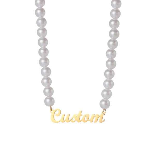 Customized Pearl Name Necklace