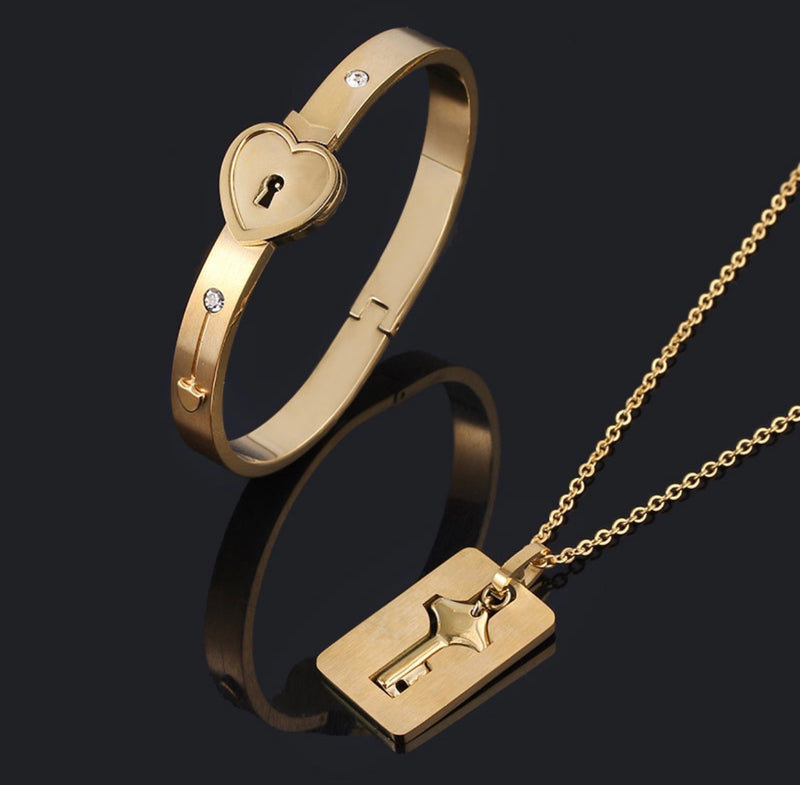 2 Pack Stainless Steel Lover Love Lock Bracelet With Key Lock Bracelet Kit  Couple Jewelry Set Gift | Fruugo NO